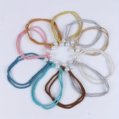 2pcs Faux Pearl Curtain Tieback Bandage, for Living Room Bedroom Decor