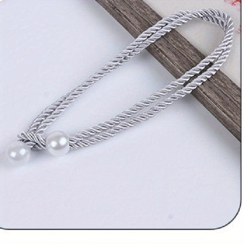 2pcs Faux Pearl Curtain Tieback Bandage, for Living Room Bedroom Decor