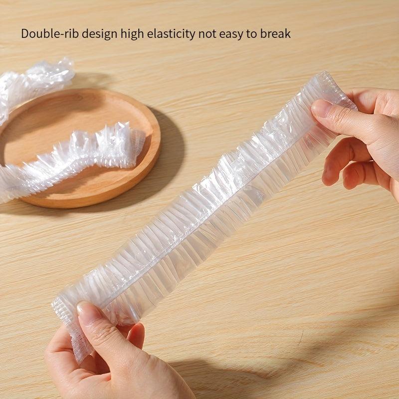 20pcs Waterproof Shower Caps Clear Elastic Plastic Hair Caps for Home