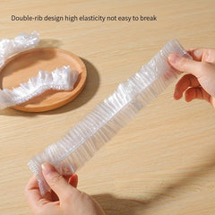 20pcs Waterproof Shower Caps Clear Elastic Plastic Hair Caps for Home