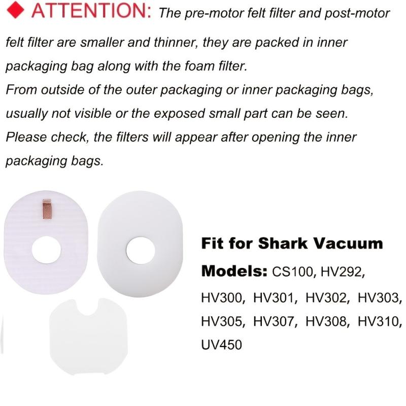 3pcs HEPA Filter Cartridge for Shark HV300 310 Handheld Vacuum Cleaner