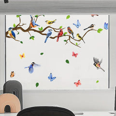 Cartoon Bird Butterfly Wall Sticker Decor for Living Room Bedroom Kitchen