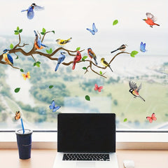 Cartoon Bird Butterfly Wall Sticker Decor for Living Room Bedroom Kitchen