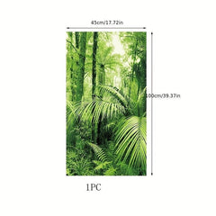 Green Forest Privacy Window Film for Home Decor