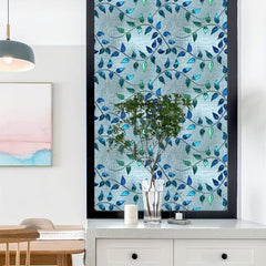 Vintage Leaf Pattern European Painted Art Blackout Privacy PVC Window Film