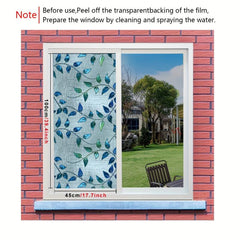 Vintage Leaf Pattern European Painted Art Blackout Privacy PVC Window Film