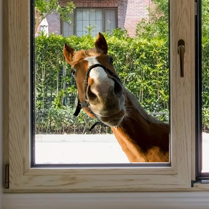 Horse Pattern Glass Window Sticker Removable Waterproof Vinyl Window Film