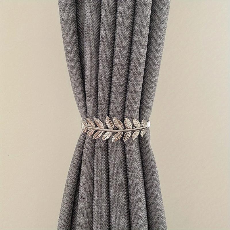Aluminum Curtain Tiebacks with Leaf Carving for Window Draperies