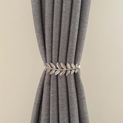 Aluminum Curtain Tiebacks with Leaf Carving for Window Draperies