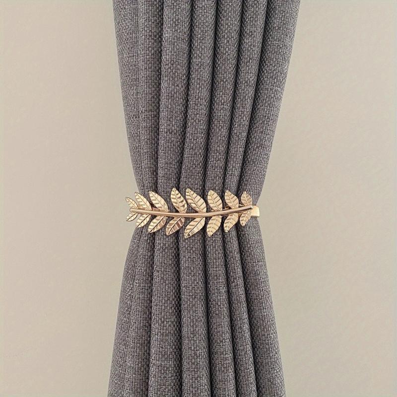 Aluminum Curtain Tiebacks with Leaf Carving for Window Draperies