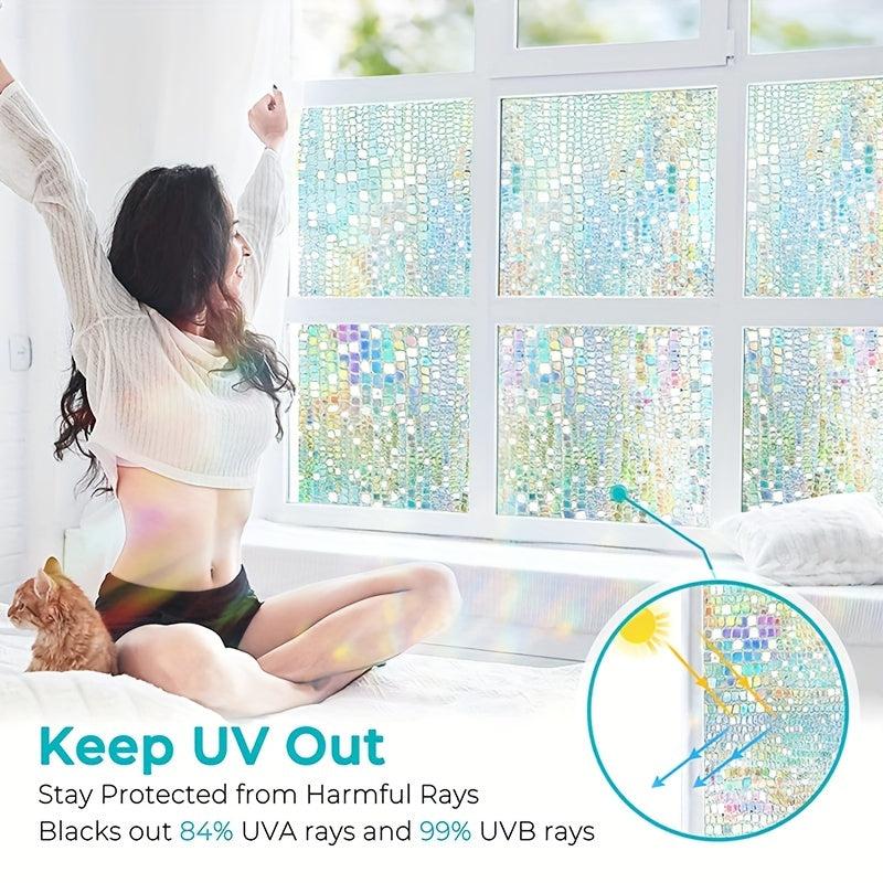 Privacy Window Film Stained Glass Decor Static Non Adhesive