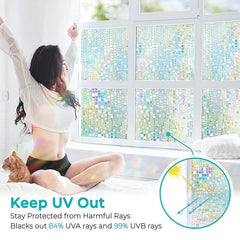 Privacy Window Film Stained Glass Decor Static Non Adhesive