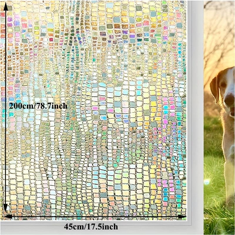 Privacy Window Film Stained Glass Decor Static Non Adhesive