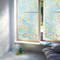 Privacy Window Film Stained Glass Decor Static Non Adhesive