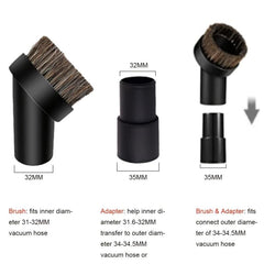 Horse Hair Brush Attachment 25MM Soft Bristles & Vacuum Hose Ad
