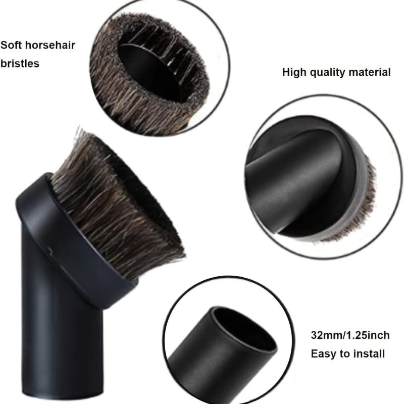 Horse Hair Brush Attachment 25MM Soft Bristles & Vacuum Hose Ad