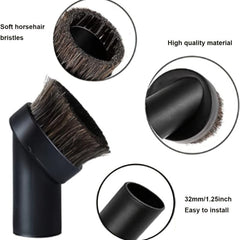 Horse Hair Brush Attachment 25MM Soft Bristles & Vacuum Hose Ad