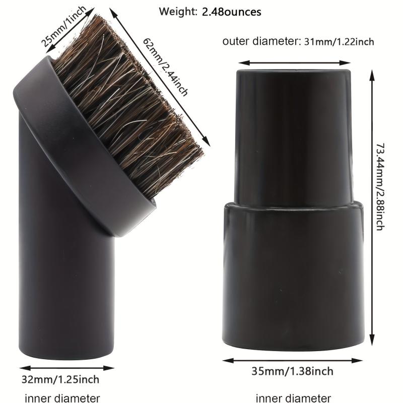 Horse Hair Brush Attachment 25MM Soft Bristles & Vacuum Hose Ad