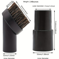 Horse Hair Brush Attachment 25MM Soft Bristles & Vacuum Hose Ad