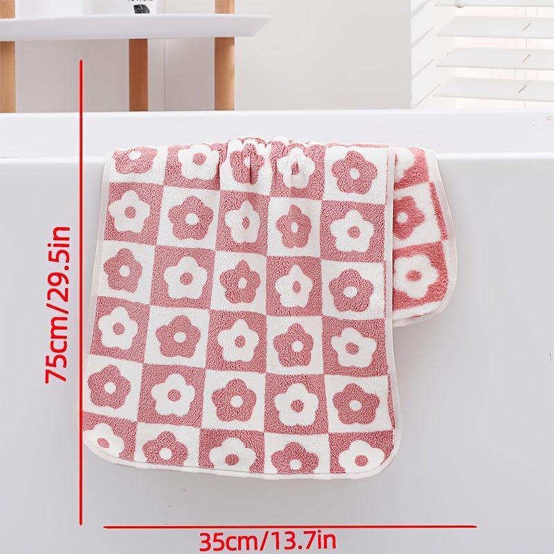 Plum Flower Pattern Hand Towel Soft Face Towel Green Yellow