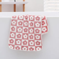 Plum Flower Pattern Hand Towel Soft Face Towel Green Yellow