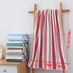 2pcs Geometric Pattern Towel & Bath Towel Set Absorbent Fast Drying