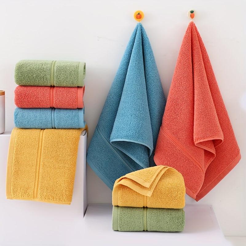 4pcs Solid Cotton Hand Towels Set Ultra Soft Absorbent for Bathroom Gym Shower