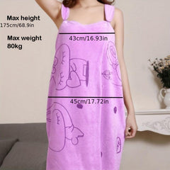 Rabbit Pattern Women's Towel Wrap Bathrobe Quick Drying Spa Wrap Towel