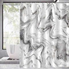 Gray Golden Marble Shower Curtain Set Bathroom Decor