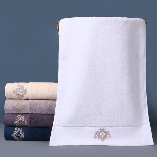4pcs Crown Pattern Embroidered Towel Set Soft Absorbent Not Faded