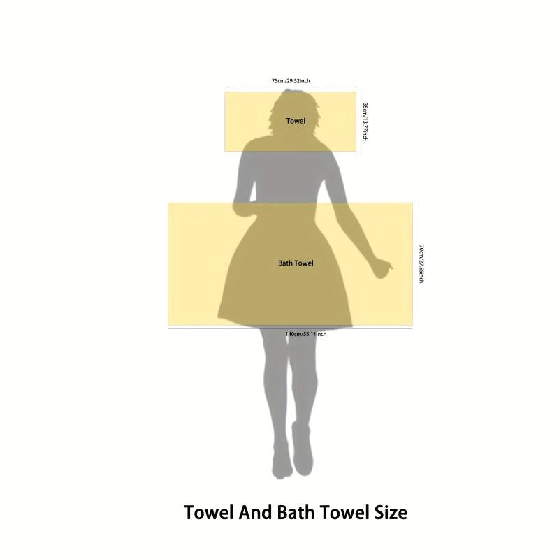 2pcs Coral Velvet Towel Set Quick Drying Soft Towel Bath Towel