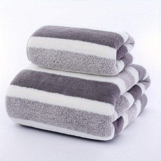 2pcs Coral Velvet Towel Set Quick Drying Soft Towel Bath Towel