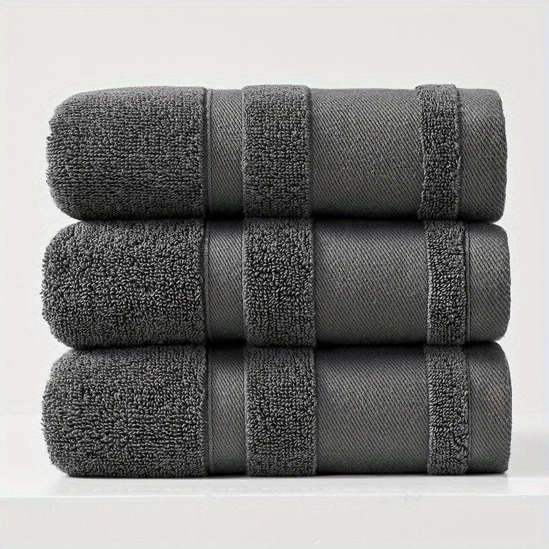 3pcs Soft Gray Hand Towel Set for Bathroom, Pool, Gym - 13x29.5in