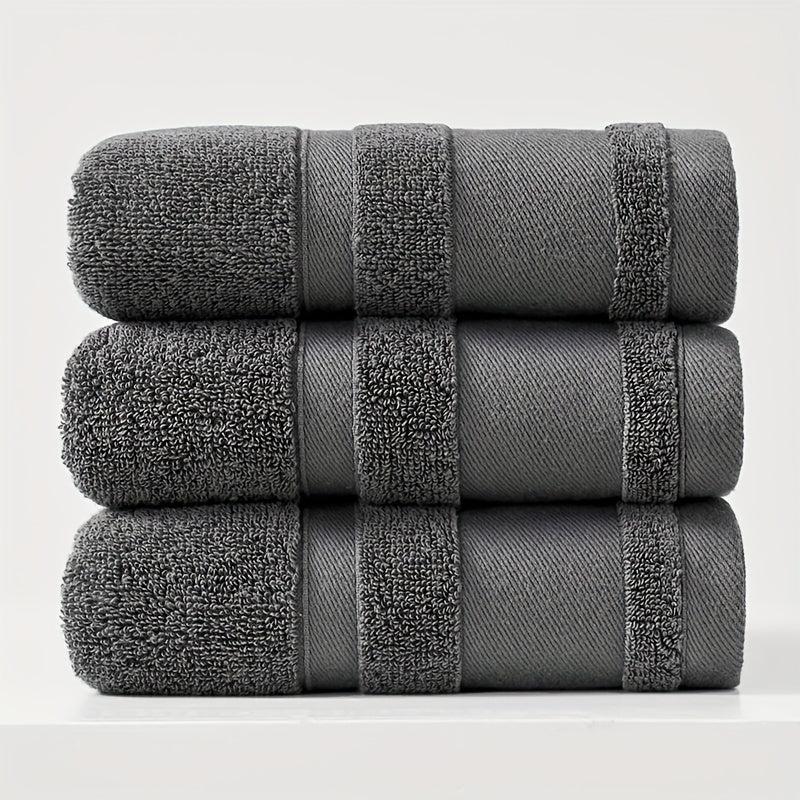 3pcs Soft Gray Hand Towel Set for Bathroom, Pool, Gym - 13x29.5in