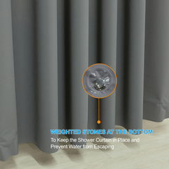 Waterproof Shower Curtain with 12 Hooks for Home Bathroom Decor