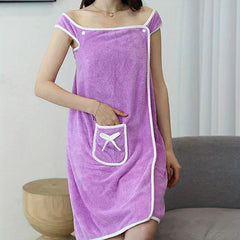 Coral Velvet Spa Wrap Towel with Thick Straps for Women
