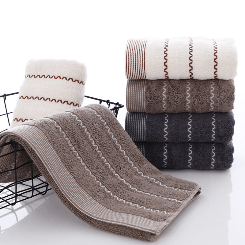 3pcs Dark Striped Adult Face Towel Bathroom Essential