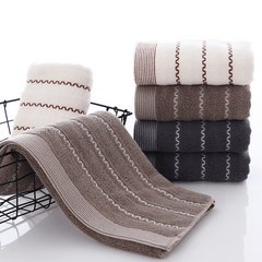 3pcs Dark Striped Adult Face Towel Bathroom Essential