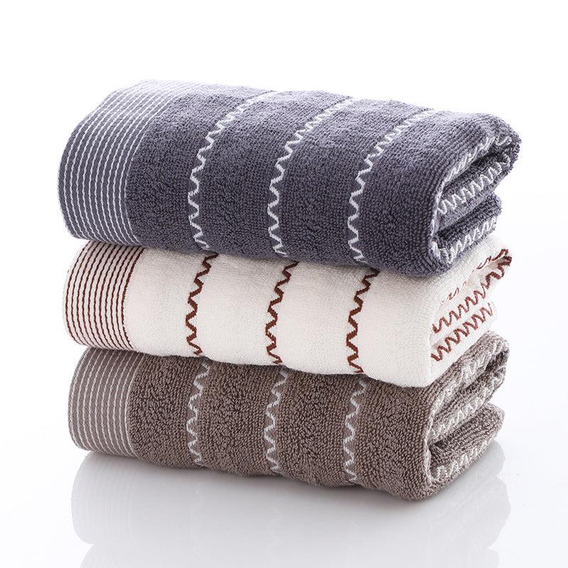 3pcs Dark Striped Adult Face Towel Bathroom Essential