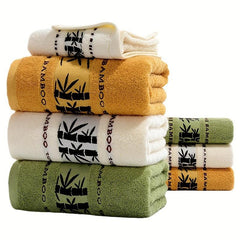 3pcs Bamboo Fiber Towel Set - 1 Bath Towel, 2 Hand Towels