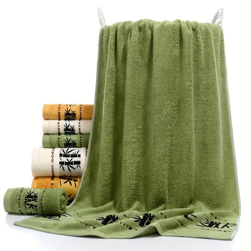 3pcs Bamboo Fiber Towel Set - 1 Bath Towel, 2 Hand Towels