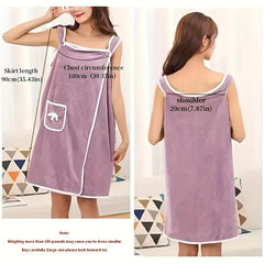 Soft Coral Velvet Bath Skirt with Bow - Bathroom Gift for Women