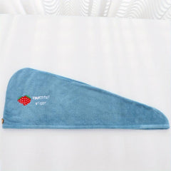 Rainbow Hair Towel with Button Quick Drying Hair Wrap Towel