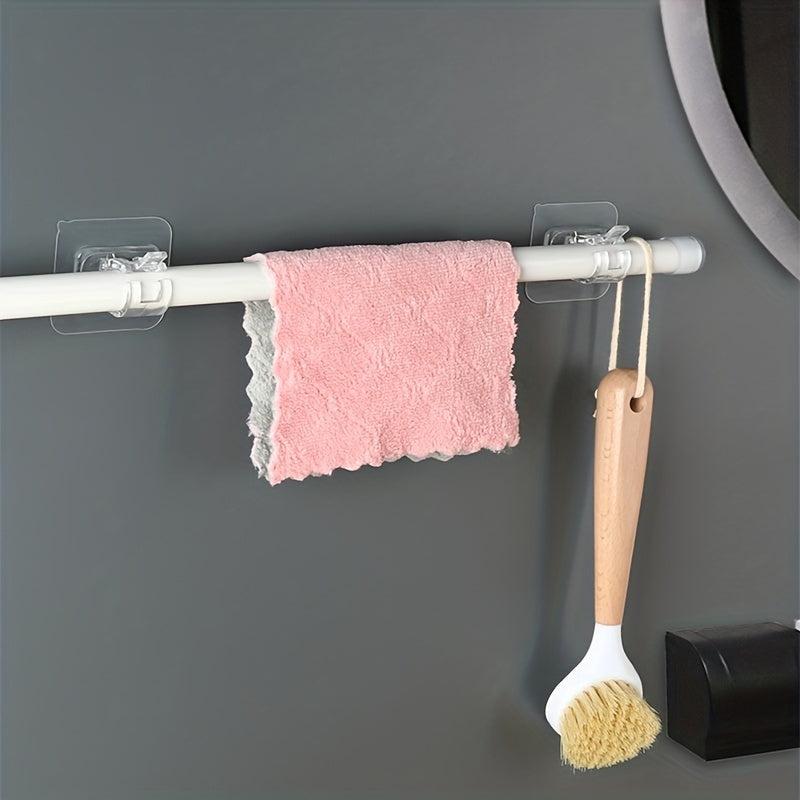 Telescopic Rod Hook Punch Door Curtain Rod Bracket Wall Mounted Support