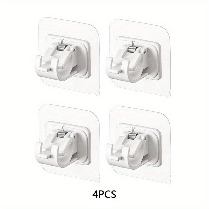 Telescopic Rod Hook Punch Door Curtain Rod Bracket Wall Mounted Support