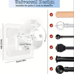 Telescopic Rod Hook Punch Door Curtain Rod Bracket Wall Mounted Support