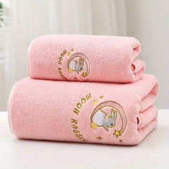 Cute Rabbit Bath Towel Set - Soft & Absorbent