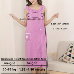 Quick Drying Spa Wrap Towel with Pockets and Buttons
