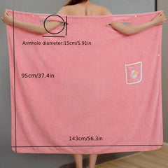 Quick Drying Spa Wrap Towel with Pockets and Buttons
