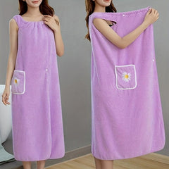 Quick Drying Spa Wrap Towel with Pockets and Buttons